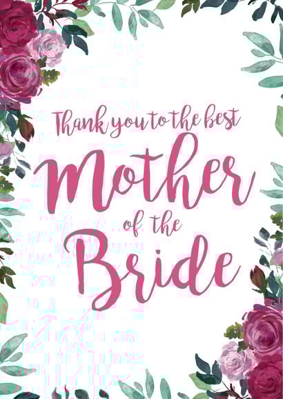 To the best mother of the bride - floral thank you card created by Let's Dream