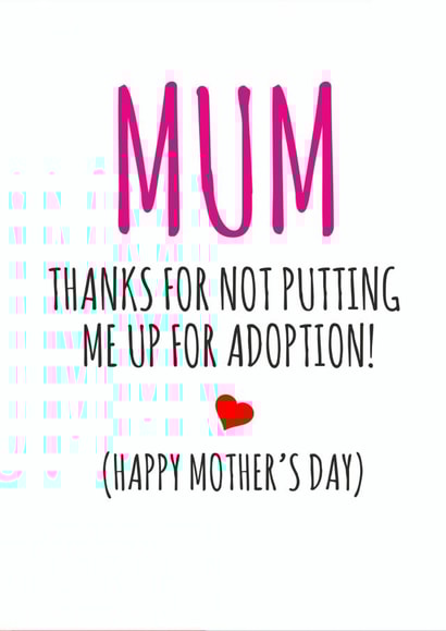 funny cheeky Mothers Day Card 34700 created by Banter King