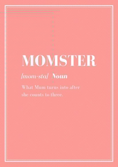 momster dictionary Mothers Day Card 23841 created by Pottsy Prints