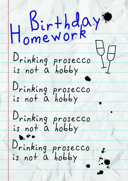 prosecco funny Birthday Card 36885 created by Oh My! Designs