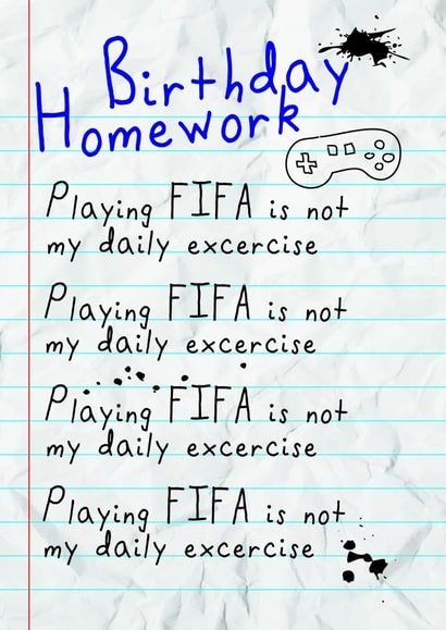 fifa games Birthday Card 13495 created by Oh My! Designs