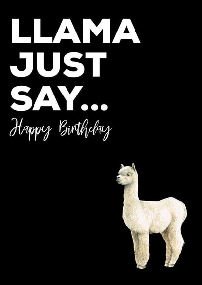 Llama funny Birthday Card 8133 created by Filthy Sentiments