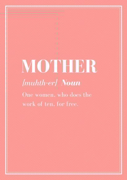 definition dictionary Mothers Day Card 1354 created by Pottsy Prints