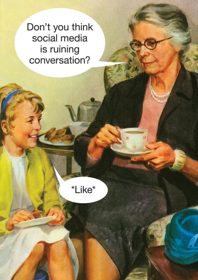 Is social media ruining conversation? card created by © Ladybird Books Ltd 2025