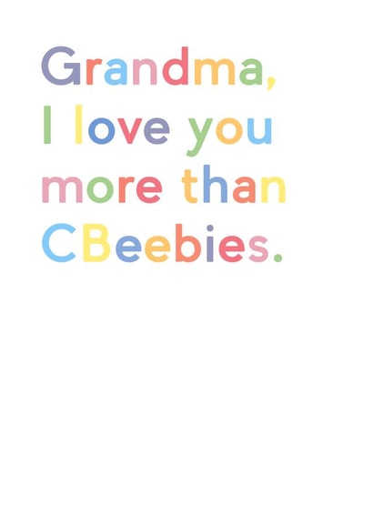 cbeebies typography Birthday Card 7780 created by JosieOnTheRun