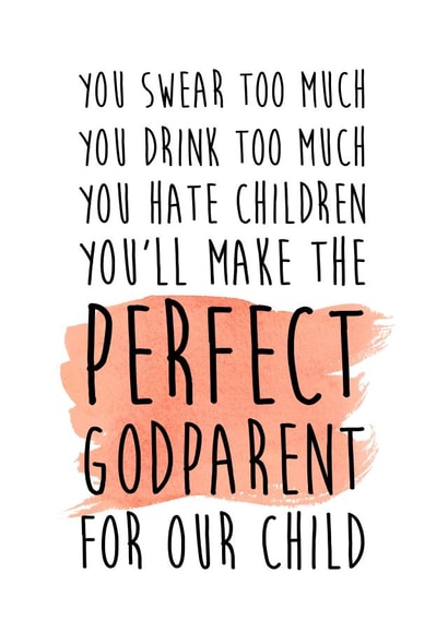 funny godmother Christening Card 12411 created by LOVE PAPER RAINBOW