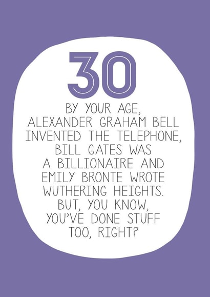 30 thirty Birthday Card 12992 created by Paper Plane