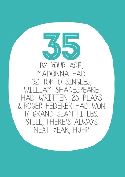 35 age Birthday Card 12993 created by Paper Plane