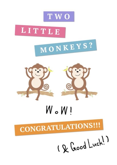 twins babies New Baby Card 13611 created by Little Letters with Love