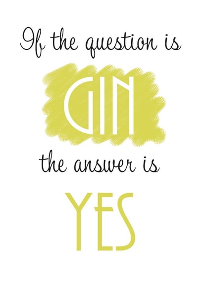 gin alcohol Love & Friendship Card 13731 created by PineapplePrints