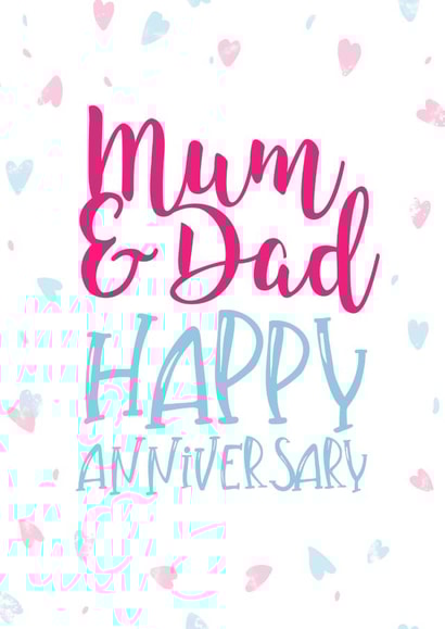 Cute Anniversary Card - Parents - Hearts - Mum & Dad Happy Anniversary created by Shutterjunkie