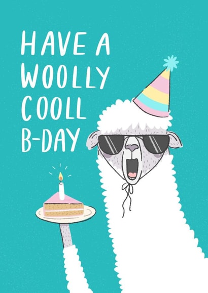 llama animal Birthday Card 2179 created by Charly Clements