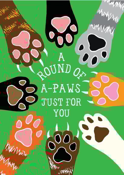 Funny Cat Paws Congratulations Card created by Woah there Pickle