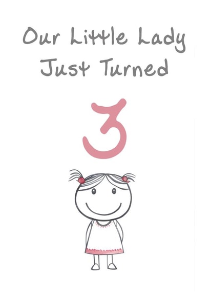 Cute Birthday Card - Little Lady - 3rd created by @MisterDave