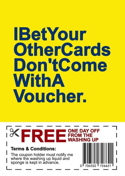 Funny Birthday Card - Gift Voucher - I Bet Your Other Cards Don't Come With A Voucher created by Redrakoon