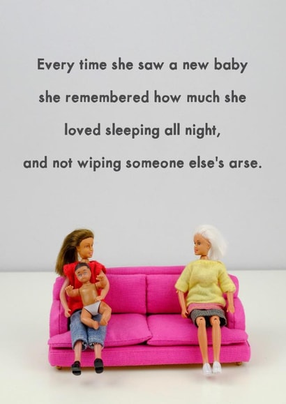rude funny New Baby Card 11414 created by Bold & Bright Cards