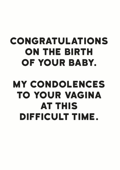 birth vagina New Baby Card 11905 created by Holy Flaps