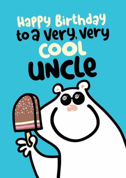 Punny Birthday Card - Uncle - Very Cool Uncle - From the Kids created by Pink wink