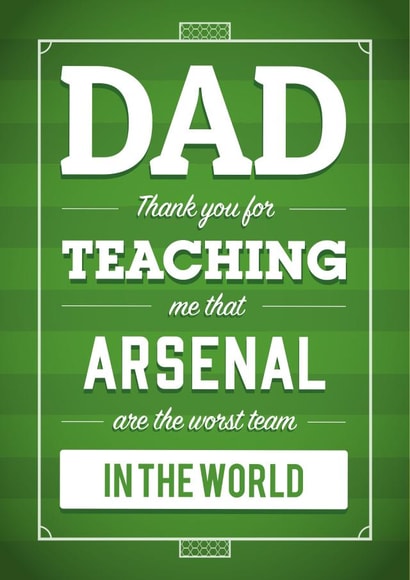 football arsenal Father's Day Card 34305 created by Diverse Pixels