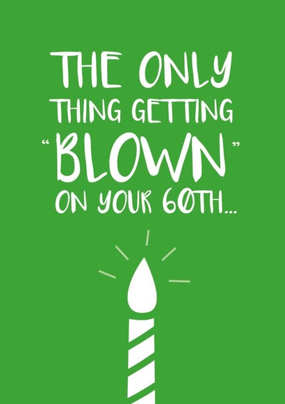 60th only Birthday Card 4104 created by Cookie Design