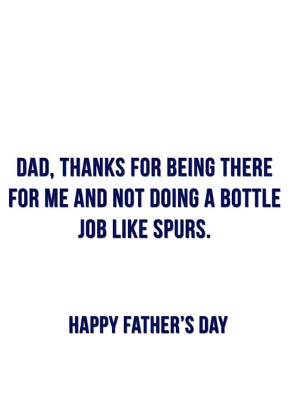 dad tottenham Father's Day Card 11183 created by Offside Cards