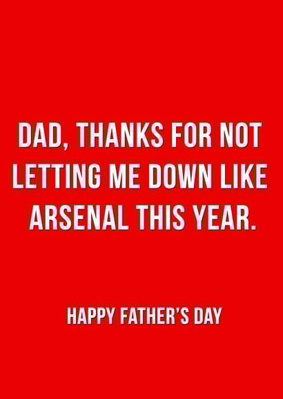 dad arsenal Father's Day Card 11184 created by Offside Cards