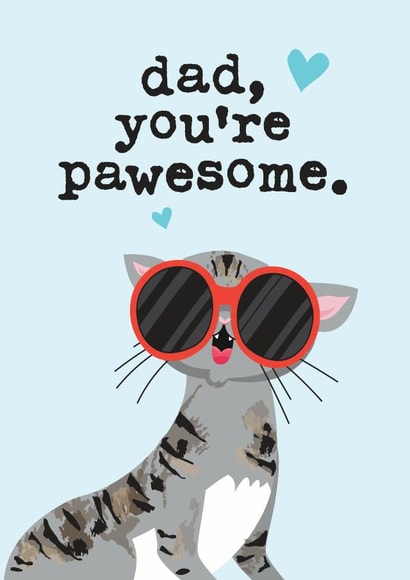 Tabby kitty Father's Day Card 5970 created by Mrs Best Paper Co.