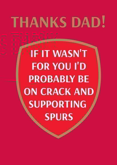 Arsenal Father's Day card created by Pottsy Prints