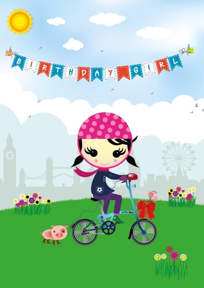 Cute Birthday Card - Birthday Girl - Bike created by Made by Man
