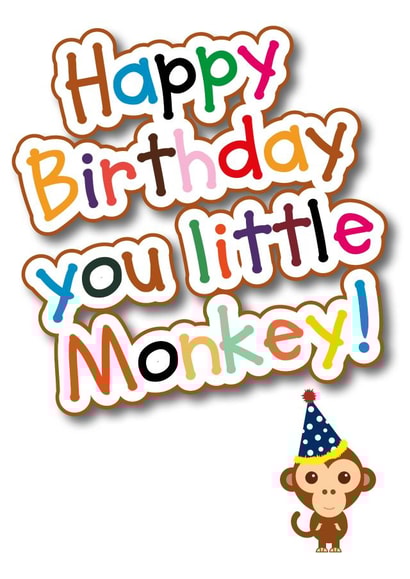 monkey animal Birthday Card 5498 created by Made by Man