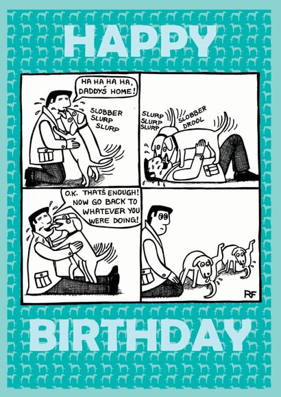 funny humour Birthday Card 1908 created by Off The Leash Cartoons by Rupert Fawcett