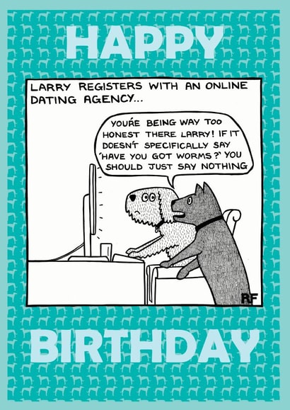 funny humour Birthday Card 1909 created by Off The Leash Cartoons by Rupert Fawcett