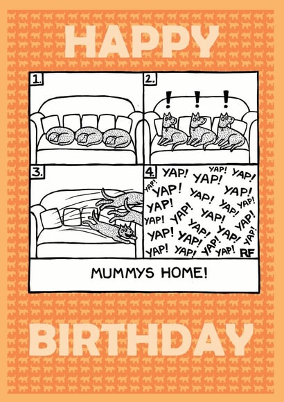 mum funny Birthday Card 1911 created by Off The Leash Cartoons by Rupert Fawcett