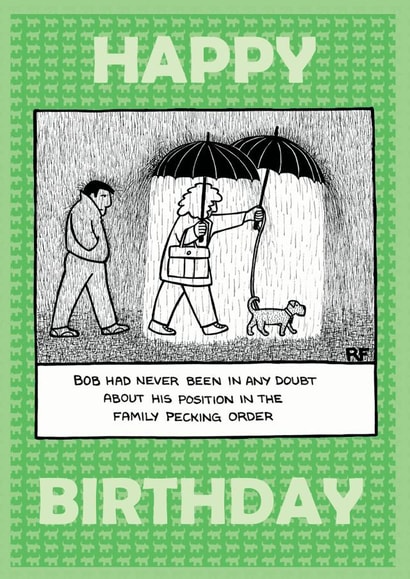 funny humour Birthday Card 1912 created by Off The Leash Cartoons by Rupert Fawcett