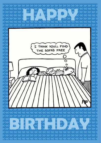 funny humour Birthday Card 1913 created by Off The Leash Cartoons by Rupert Fawcett