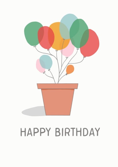 Balloon plant Birthday card created by Tiny Steps