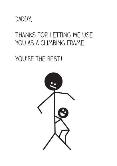 Cheeky Birthday Card - Stick Men - Dad - Climbing Frame created by Claire.Made.This