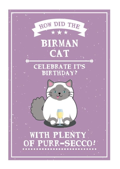 Cat Birman Card 37500 created by Wild Cards by Becky