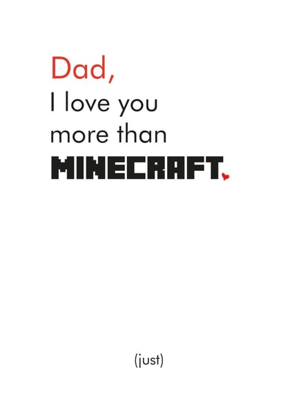 dad love you Father's Day Card 36193 created by Different Design Co
