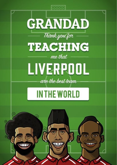 Funny Liverpool FC Father's Day Card / Birthday Card - Grandad - Football - Grandad Thank You For teaching Me That Liverpool Are The Best Team In The World created by Diverse Pixels