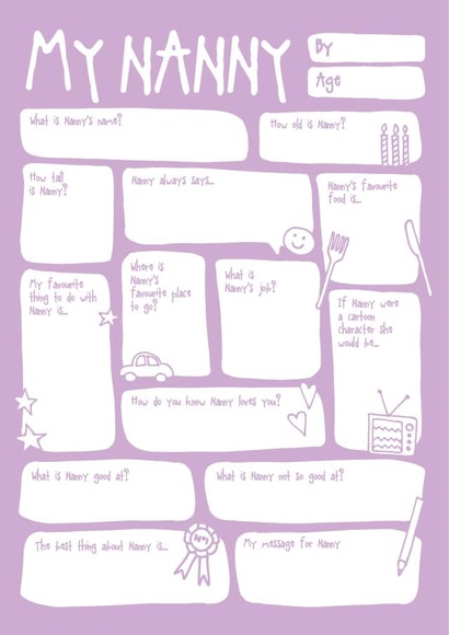 Nanny Birthday Card - Fill in the Blanks - From the Grandkids created by Bow & Bell