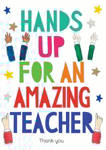 hands up Thank You Card 11228 created by Miss Bespoke Papercuts