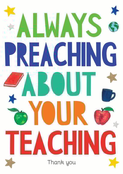 always preaching Thank You Card 11229 created by Miss Bespoke Papercuts