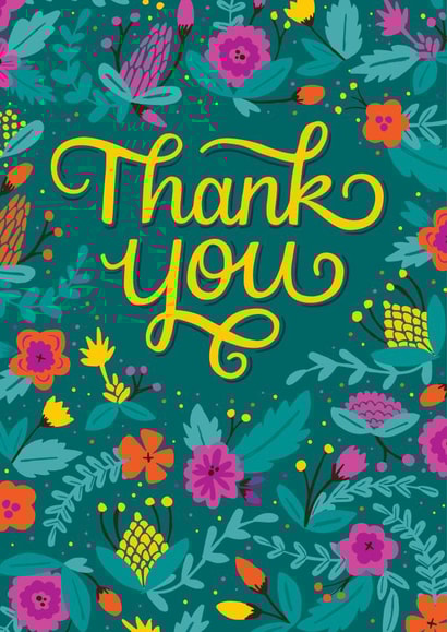 Pretty Thank You Card - Flowers - Thank You created by Kay Wolfersperger
