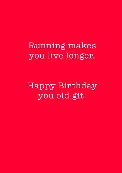 run jog Birthday Card 13450 created by Running Cards UK