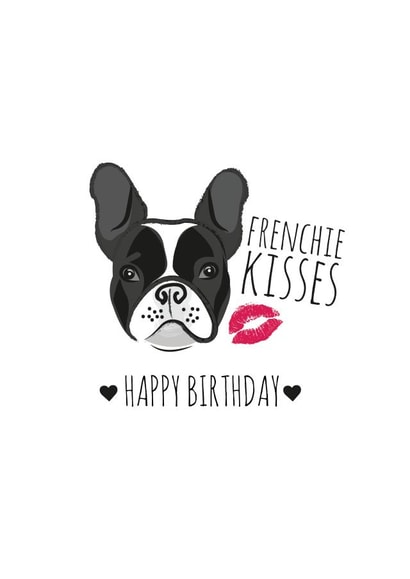 frenchie kisses Birthday Card 13941 created by Coco Loco Boutique