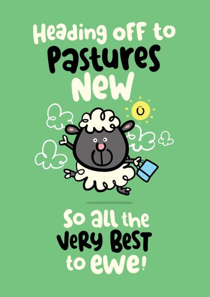 Sheep - Leaving - Farewell - Goodbye Card - Cute - Fun - Pun created by Pink wink