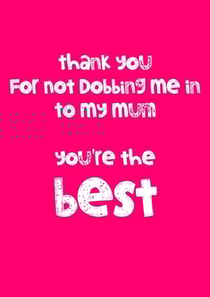 not dobbing Thank You Card 13916 created by Crapcat Cards
