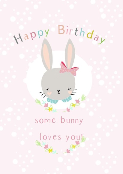 child bunny Birthday Card 6816 created by Vanilla Frosting Studio