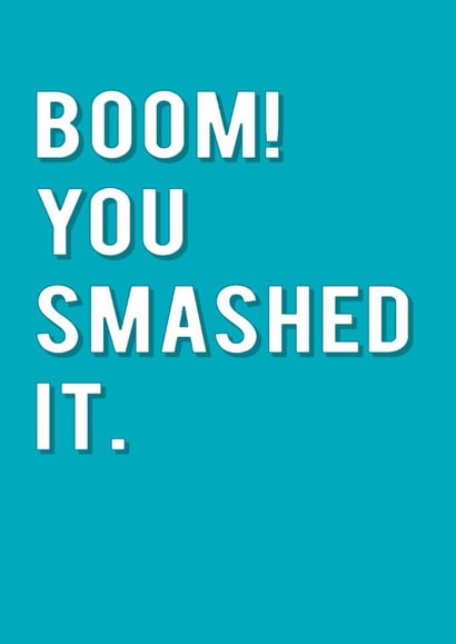 boom smashed Exams Card 6612 created by Redback Cards